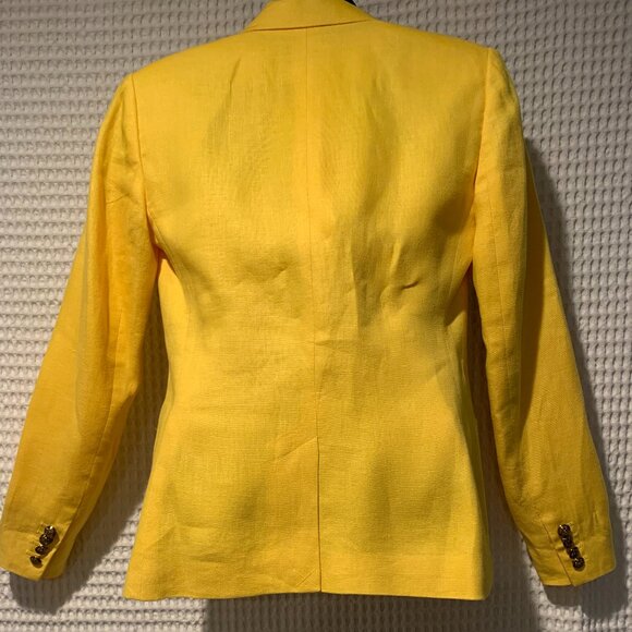 NEW Ralph Lauren Canary Yellow Linen Blazer - Picture 8 of 14